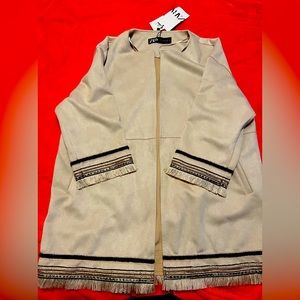 ZARA FAUX SUEDE JACKET SIZE LARGE
